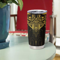 New Zealand Aotearoa Tumbler Cup Maori Manta Ray Moko Gold LT05 - Polynesian Pride
