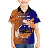 Personalized Papua New Guinea New Ireland Province Family Matching Puletasi Dress and Hawaiian Shirt Mix Coat Of Arms Polynesian Pattern LT05 Son's Shirt Blue - Polynesian Pride