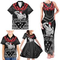 Custom Samoa Wrestling Family Matching Tank Maxi Dress and Hawaiian Shirt Samoan Wrestler Ulafala Style LT05 - Polynesian Pride