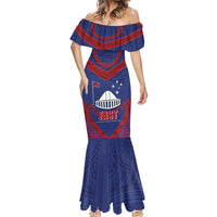 Personalised FAST Party Samoa Mermaid Dress Samoan Coat Of Arms Ulafala Style