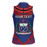 Personalised FAST Party Samoa Women Sleeveless Polo Shirt Samoan Coat Of Arms Ulafala Style LT05 - Polynesian Pride