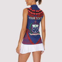 Personalised FAST Party Samoa Women Sleeveless Polo Shirt Samoan Coat Of Arms Ulafala Style LT05 - Polynesian Pride