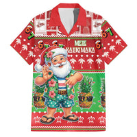 Mele Kalikimaka Hawaii Christmas Family Matching Off Shoulder Short Dress and Hawaiian Shirt Funny Santa 67 Gen Alpha Slang LT05 Dad's Shirt - Short Sleeve Red - Polynesian Pride