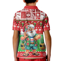 Mele Kalikimaka Hawaii Christmas Kid Polo Shirt Funny Santa 67 Gen Alpha Slang LT05 - Polynesian Pride