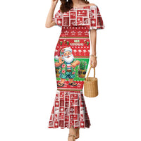 Mele Kalikimaka Hawaii Christmas Mermaid Dress Funny Santa 67 Gen Alpha Slang LT05 Women Red - Polynesian Pride