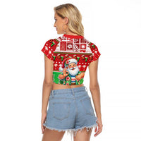 Mele Kalikimaka Hawaii Christmas Raglan Cropped T Shirt Funny Santa 67 Gen Alpha Slang LT05 - Polynesian Pride