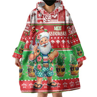 Mele Kalikimaka Hawaii Christmas Wearable Blanket Hoodie Funny Santa 67 Gen Alpha Slang LT05 - Polynesian Pride