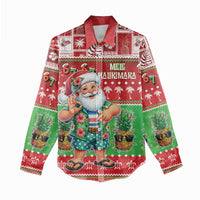 Mele Kalikimaka Hawaii Christmas Women Casual Shirt Funny Santa 67 Gen Alpha Slang LT05 - Polynesian Pride