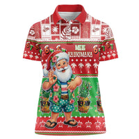 Mele Kalikimaka Hawaii Christmas Women Polo Shirt Funny Santa 67 Gen Alpha Slang LT05 Female Red - Polynesian Pride