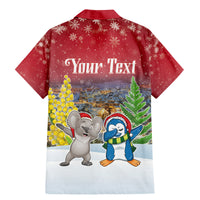 Personalised Christmas In July Family Matching Mermaid Dress and Hawaiian Shirt Funny Dabbing Dance Koala And Blue Penguins LT05 - Polynesian Pride
