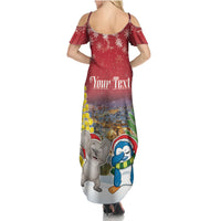 Personalised Christmas In July Family Matching Summer Maxi Dress and Hawaiian Shirt Funny Dabbing Dance Koala And Blue Penguins LT05 - Polynesian Pride
