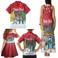 Personalised Christmas In July Family Matching Tank Maxi Dress and Hawaiian Shirt Funny Dabbing Dance Koala And Blue Penguins LT05 - Polynesian Pride
