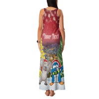 Personalised Christmas In July Family Matching Tank Maxi Dress and Hawaiian Shirt Funny Dabbing Dance Koala And Blue Penguins LT05 - Polynesian Pride