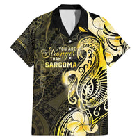 Sarcoma Awareness Family Matching Mermaid Dress and Hawaiian Shirt You Are Stronger Than Sarcoma LT05 Dad's Shirt - Short Sleeve Yellow - Polynesian Pride