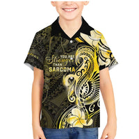 Sarcoma Awareness Family Matching Mermaid Dress and Hawaiian Shirt You Are Stronger Than Sarcoma LT05 Son's Shirt Yellow - Polynesian Pride