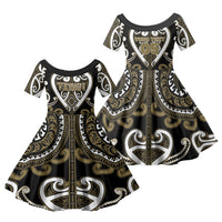 Custom Aotearoa Waikato Tainui Family Matching Long Sleeve Bodycon Dress and Hawaiian Shirt Maori Tribal Pattern