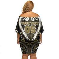 Custom Aotearoa Waikato Tainui Off Shoulder Short Dress Maori Tribal Pattern
