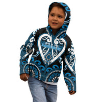 Custom Aotearoa Ngati Kahungunu Kid Hoodie Maori Tribal Pattern