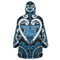 Custom Aotearoa Ngati Kahungunu Wearable Blanket Hoodie Maori Tribal Pattern