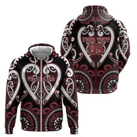 Custom Aotearoa Te Arawa Zip Hoodie Maori Tribal Pattern