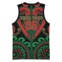 Custom Aotearoa Ngai Tuhoe Basketball Jersey Maori Tribal Pattern