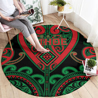 Aotearoa Ngai Tuhoe Round Carpet Maori Tribal Pattern