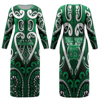 Custom Aotearoa Ngati Maniapoto Family Matching Long Sleeve Bodycon Dress and Hawaiian Shirt Maori Tribal Pattern
