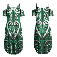 Custom Aotearoa Ngati Maniapoto Family Matching Summer Maxi Dress and Hawaiian Shirt Maori Tribal Pattern