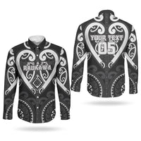 Custom Aotearoa Ngati Raukawa Couples Matching Long Sleeve Bodycon Dress and Long Sleeve Button Shirt Maori Tribal Pattern
