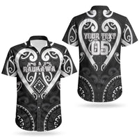 Custom Aotearoa Ngati Raukawa Couples Matching Off The Shoulder Long Sleeve Dress and Hawaiian Shirt Maori Tribal Pattern
