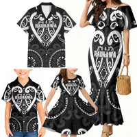 Custom Aotearoa Ngati Raukawa Family Matching Mermaid Dress and Hawaiian Shirt Maori Tribal Pattern
