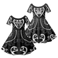 Custom Aotearoa Ngati Raukawa Family Matching Off The Shoulder Long Sleeve Dress and Hawaiian Shirt Maori Tribal Pattern