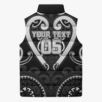 Custom Aotearoa Ngati Raukawa Sleeveless Puffer Jacket Maori Tribal Pattern