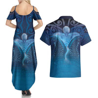 Polynesia Manta Ray Couples Matching Summer Maxi Dress and Hawaiian Shirt Let's The Sea Set You Free LT05 - Polynesian Pride