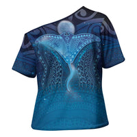 Polynesia Manta Ray Cross Shoulder Shirt Let's The Sea Set You Free - Polynesian Pride
