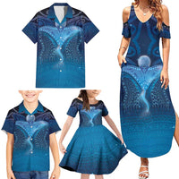 Polynesia Manta Ray Family Matching Summer Maxi Dress and Hawaiian Shirt Let's The Sea Set You Free LT05 - Polynesian Pride