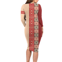 Papua New Guinea Family Matching Long Sleeve Bodycon Dress and Hawaiian Shirt Oro Tapa Pattern LT05 - Polynesian Pride
