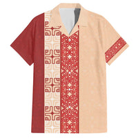 Papua New Guinea Family Matching Short Sleeve Bodycon Dress and Hawaiian Shirt Oro Tapa Pattern LT05 Dad's Shirt - Short Sleeve Beige - Polynesian Pride