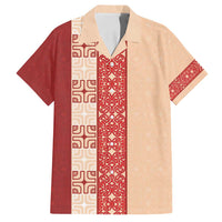 Papua New Guinea Family Matching Summer Maxi Dress and Hawaiian Shirt Oro Tapa Pattern LT05 Dad's Shirt - Short Sleeve Beige - Polynesian Pride