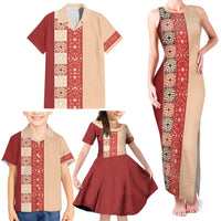 Papua New Guinea Family Matching Tank Maxi Dress and Hawaiian Shirt Oro Tapa Pattern LT05 - Polynesian Pride