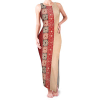 Papua New Guinea Family Matching Tank Maxi Dress and Hawaiian Shirt Oro Tapa Pattern LT05 Mom's Dress Beige - Polynesian Pride