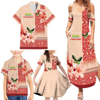 Papua New Guinea Oro Province Family Matching Summer Maxi Dress and Hawaiian Shirt Oro Birdwing Butterfly LT05 - Polynesian Pride