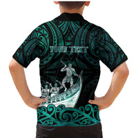 Personalised New Zealand Waka Racing Family Matching Mermaid Dress and Hawaiian Shirt Maori Warriors LT05 - Polynesian Pride