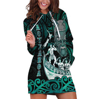 Personalised New Zealand Waka Racing Hoodie Dress Maori Warriors LT05 Green - Polynesian Pride