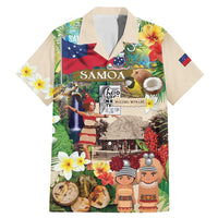 Samoa Culture Family Matching Mermaid Dress and Hawaiian Shirt Embracing The Spirit LT05 Dad's Shirt - Short Sleeve Beige - Polynesian Pride