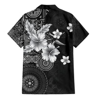 Hawaii Tapa Pattern With Black Hibiscus Family Matching Mermaid Dress and Hawaiian Shirt LT05 - Polynesian Pride