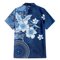 Hawaii Tapa Pattern With Navy Hibiscus Family Matching Mermaid Dress and Hawaiian Shirt LT05 - Polynesian Pride