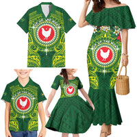 Personalized American Samoa Manua Cession Day Family Matching Mermaid Dress and Hawaiian Shirt Up Up The Moa LT05 - Polynesian Pride