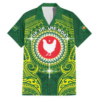Personalized American Samoa Manua Cession Day Family Matching Mermaid Dress and Hawaiian Shirt Up Up The Moa LT05 Dad's Shirt - Short Sleeve Green - Polynesian Pride