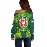 Personalized American Samoa Manua Cession Day Off Shoulder Sweater Up Up The Moa